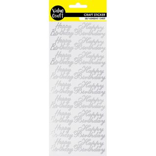 PEEL STICKER HAPPY BIRTHDAY SILVER 1PC