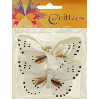 Butterfly 9x6cm Spot White 2Pcs