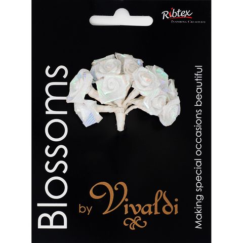 Rose Mini 12H White Ab Gltr