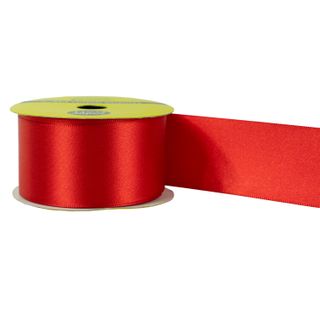 RIB 38MM POLYESTER SATIN RED 3M