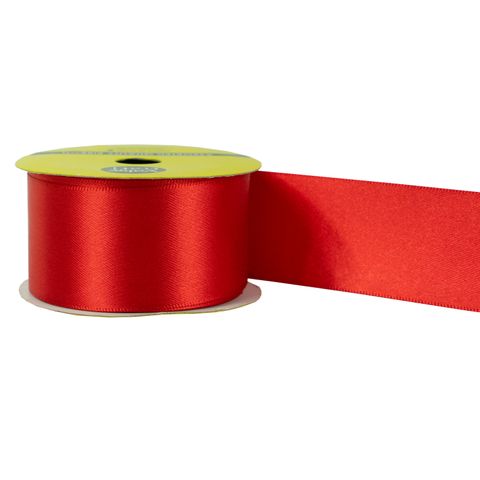 RIB 38MM POLYESTER SATIN RED 3M