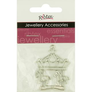 Charm - Laser Carousel Silver 1Pc