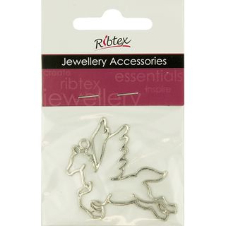 Silver Laser Unicorn Charm  1 Piece