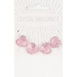 Chinese Crystal Hearts 14mm 4Pcs Pink