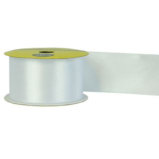 RIB 38MM POLYESTER SATIN WHITE 3M