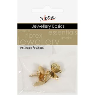 Flat Disc On Post With Jump Ring 6Pcs