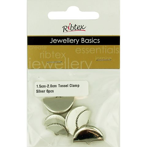 Jf Tassel Clamp 1.5Cm And 2Cm Silver 6Pc