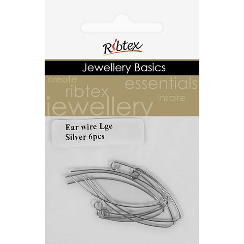Ear Wires Large Silver 6Pcs