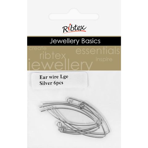 Ear Wires Large Silver 6Pcs