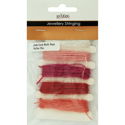 Jute Cord Multi Pinks-White 5X3m 15m