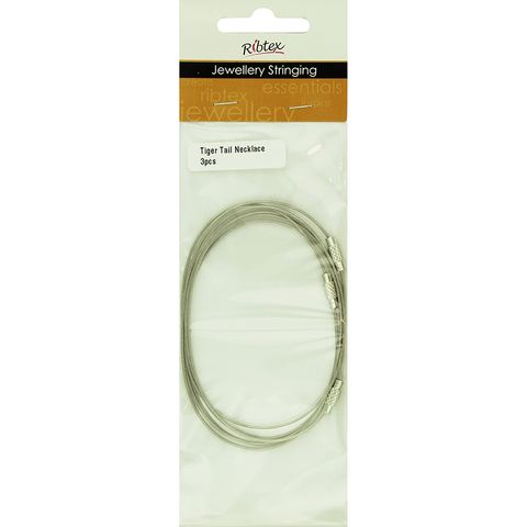 Tiger Tail Necklace Silver 3Pcs