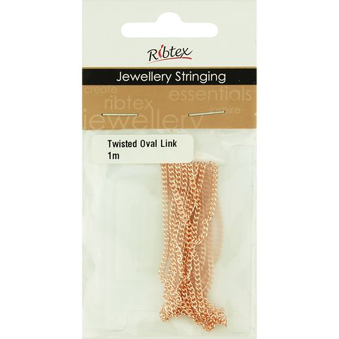 Chain Twist Oval Link 3x2mm Rose Gold 1m