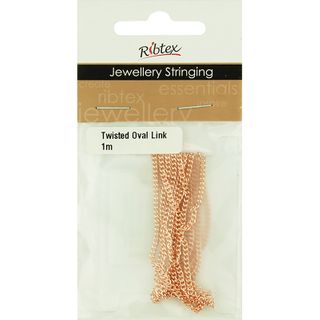 Chain Twist Oval Link 3x2mm Rose Gold 1m