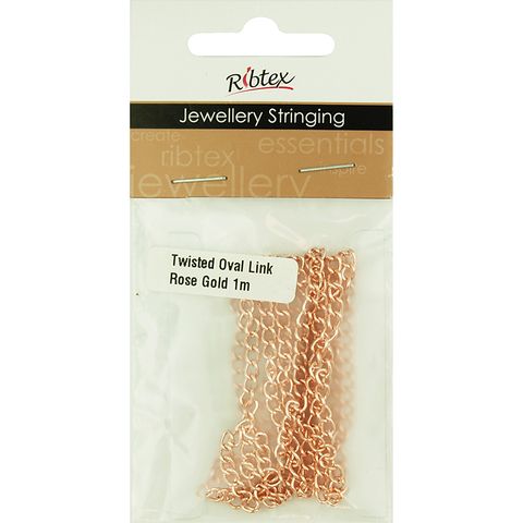Chain Twist Oval Link 5x3mm Rose Gold 1m