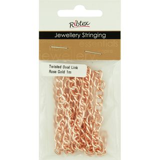 Rose Gold Twist Oval Link Chain 9x6mm 1M
