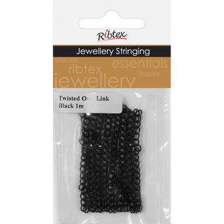 Chain Twisted Oval Link 4x2mm Black 1m