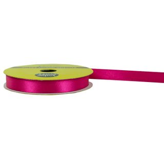 RIB 10MM POLYESTER SATIN HOT PINK 10M