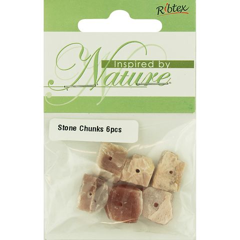 Stone Bead Chunk Sunstone 6Pc