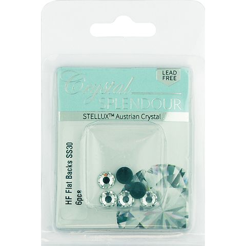 Stellux Hf Flat Backs Ss30 6Pc Crystal