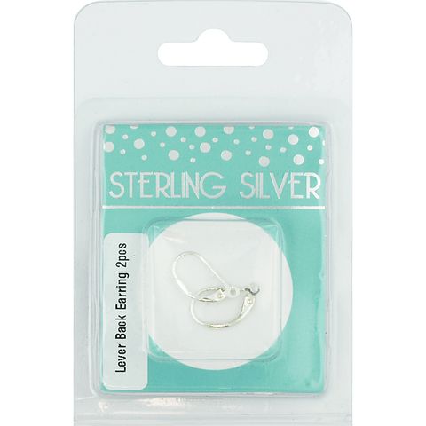 Sterling Silver Earring Lever Back 2Pcs