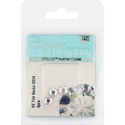 Stellux Hf Flat Backs Ss34 4Pc Cry Ab