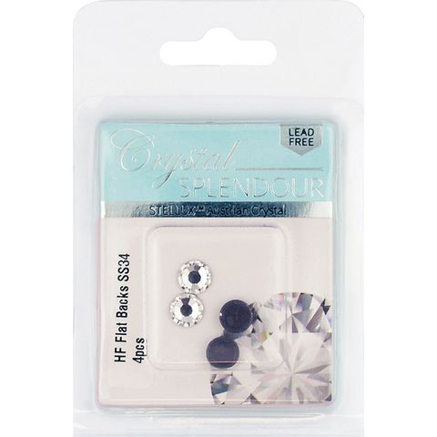 Stellux Hf Flat Backs Ss34 4Pc Crystal
