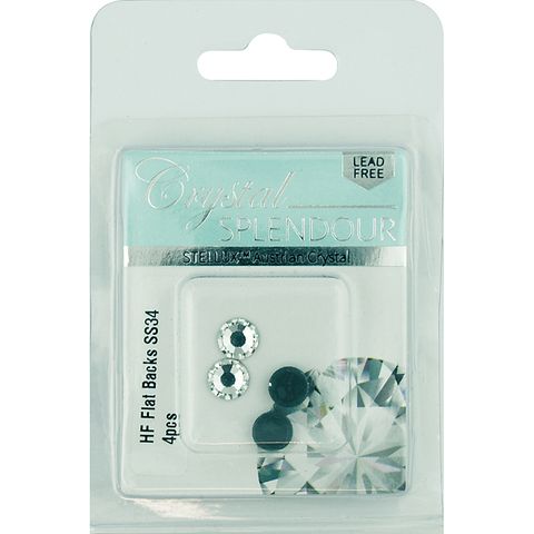 Stellux Hf Flat Backs Ss34 4Pc Crystal
