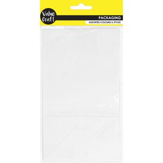 BAGS W GUSSET PAPER 21X12X8CM WHITE 8PC