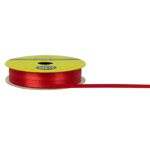 RIB 3MM SATIN RED 15MT