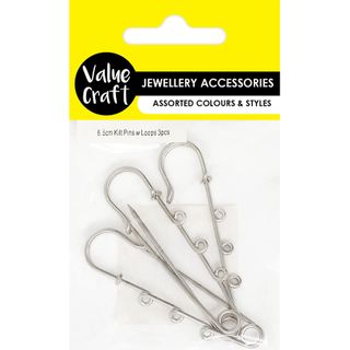 JF KILT PINS BROOCH SILVER 3PCS