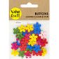 BUTTON WOOD FLOWERS MULTI 40PCS