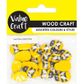 EMB WOOD BEES ASST 15-19MM YLW-BLK 20PC