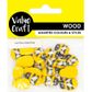 EMB WOOD BEES ASST 15-19MM YLW-BLK 20PC