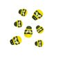 EMB WOOD BEES ASST 15-19MM YLW-BLK 20PC