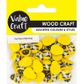 EMB WOOD BEES ASST 15MM YLW-BLK 40PC