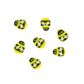 EMB WOOD BEES ASST 15MM YLW-BLK 40PC