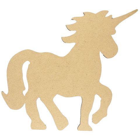 Wood Unicorn 17Cm Raw 1Pc