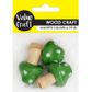 CRAFT WOOD 4CM MUSHROOM GREEN 3PC