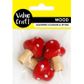 CRAFT WOOD 4CM MUSHROOM RED 3PC