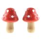 CRAFT WOOD 4CM MUSHROOM RED 3PC