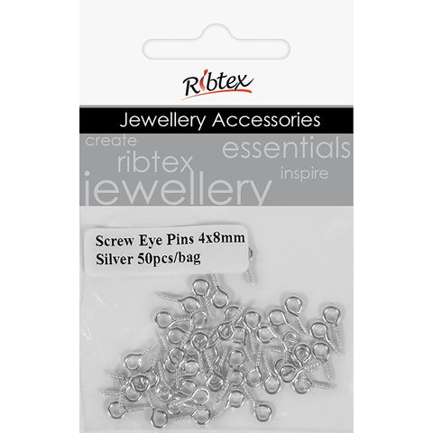 Screw In Eye Loop Silver 50Pcs