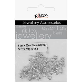 Screw In Eye Loop Silver 50Pcs