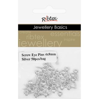 Screw In Eye Loop Silver 50Pcs