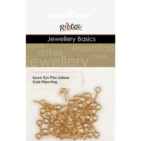 Screw In Eye Loop Gold 50Pcs
