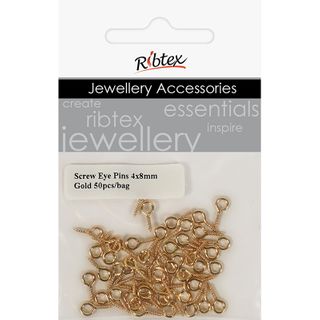 Screw In Eye Loop Gold 50Pcs