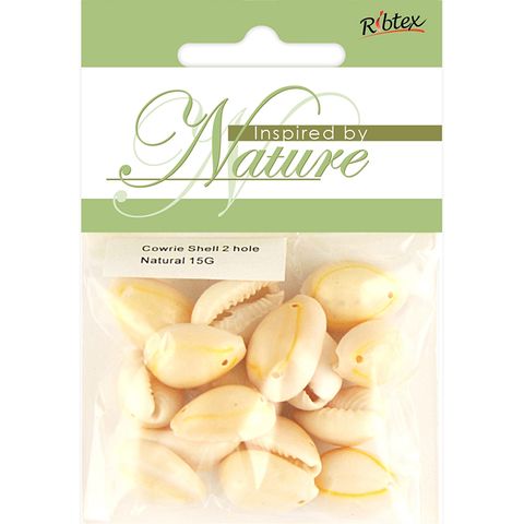 Cowrie Shel 20Mm Two Hole Nature 15G