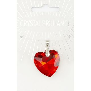 Chinese Crystal Pendant 28mm Red Heart