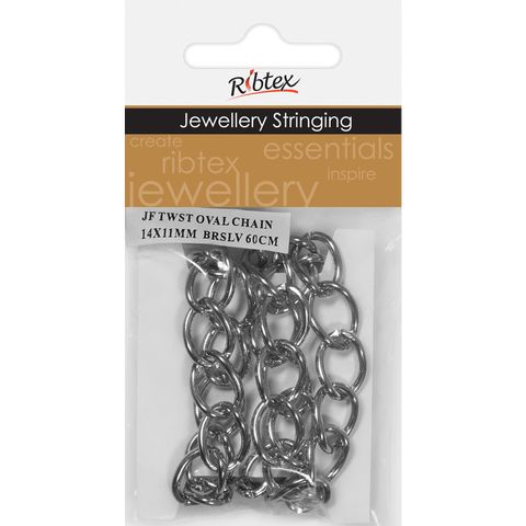 Chain Twisted Oval Link 14x11mm Silver