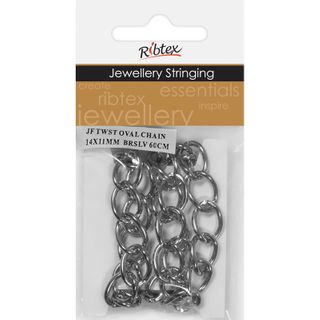 Chain Twisted Oval Link 14x11mm Silver