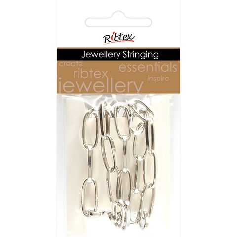 Silver Twist Oval Link Chain 15x8mm 60cm